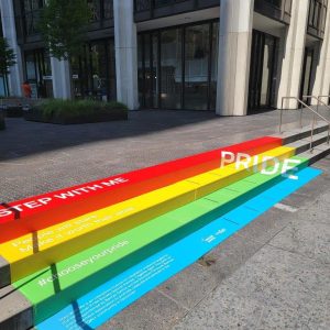 Pride Floor Graphic in Downtown Vancouver